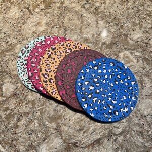 Ann Taylor Multicolor Leopard Print coster Set NWT